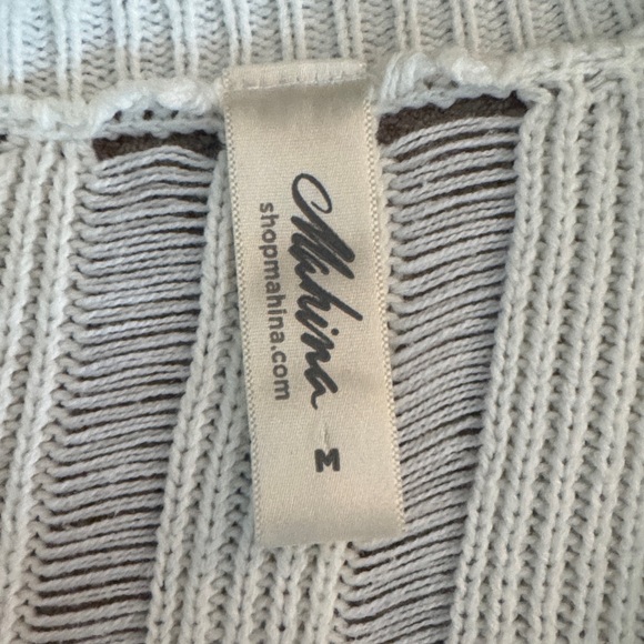 Cream Ribbed Knit Sweater - Picture 3 of 4